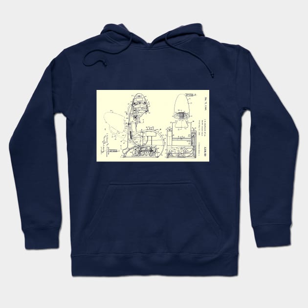 Hair Salon Chair Patent Hoodie by Comic Dzyns